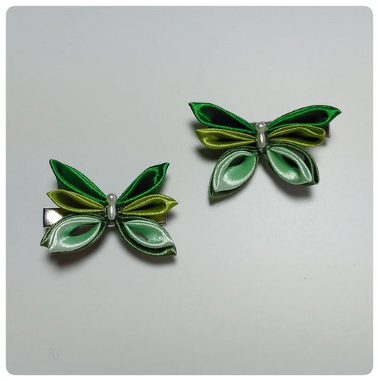 Kanzashi vlinder (2st.) - groen